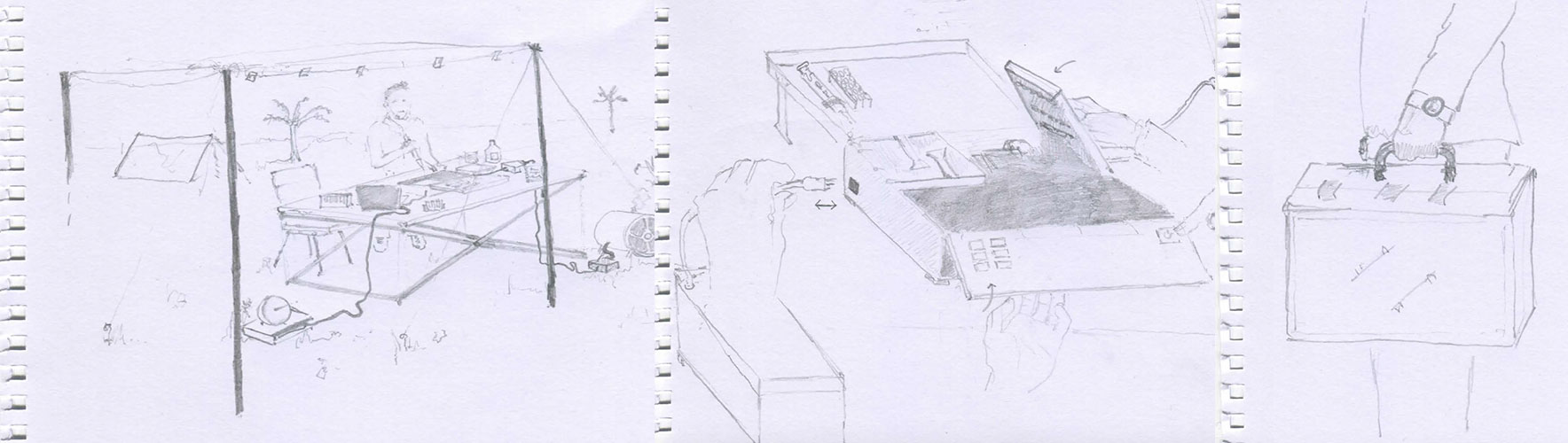 First concept sketches for “Darwin Toolbox” (drawn by Oran Maguire)
